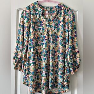 Scarlett Multicolor Floral V-Neck Blouse